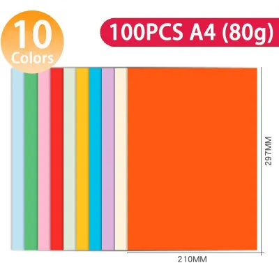 Colored Paper Assorted A4 Copy Paper 100 Sheets Origami Paper Crafting Decorating Paper Art Paper