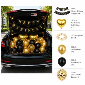 Car Trunk Birthday Decoration Set | Car Boot Balloon Decoration | Birthday Surprise Set | Couple Birthday Decor