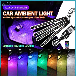 [ACEKOGO]Car RGB Atmosphere Light Strips Remote Control Sound Sensor APP Control Interior Styling