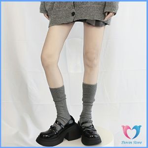 D.S. ถุงเท้ายาวถึงเข่าของผู้หญิง ผ้าถัก ยืดหยุ่นดี ถุงเท้าผ้าฝ้ายแฟชั่นสตรีขายดี Ankle Socks