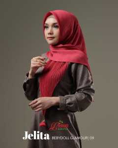 Jilbab Segi Empat Plisket Jelita Tassel ORI LIANA