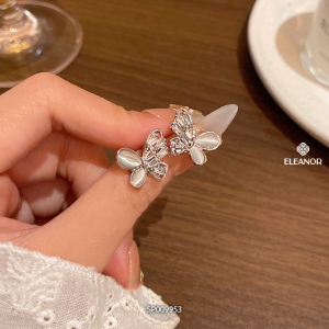 Bông tai nữ chuôi bạc 925 Eleanor Accessories khuyên tai hồ điệp đính đá phụ kiện trang sức 9953