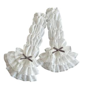 Lolitas Layered Ruffle Lace Arm Sleeves Fashion Pleated Long Fingerless Gloves Sweet Arm Cover Photography Props Gifts