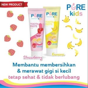 PURE KIDS TOOTHPASTE 50GR / pasta gigi anak / odol / STRAWBERRY / ORANGE / BANANA