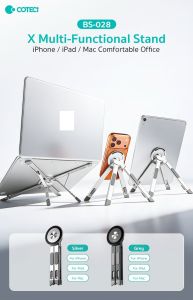 Giá Đỡ Từ Tính Đa Năng Coteci BS-028 Khung Hợp Kim Nhôm Gấp Gọn Cho Điện Thoại iPad Laptop Mac