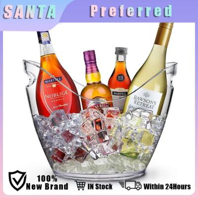 4L/8L Wine Champagne Bottle Storage Cooler Clear Plastic Ice Bucket