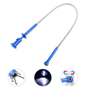 DIYFIX Flexible 4-Claw Long Reacher With LDE Lamp Retractable Powerful Iron Rod Gripper Hair Hook Trash Grabber Magnet Pick Up Tool