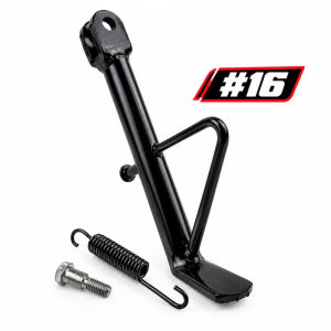 SYM RV1-2 -  Motorcycle Kick Side Stand Black #18 #16 | Heavy Duty Steel Stock Type  (1pcs)