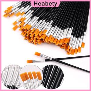 Heabety Painting Brushes Set Art Round Flat Hair Nylon Hair Paint Brush For Oil Acrylic Watercolor Kids Artists Beginners Students
