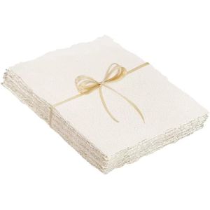 LUZMAR Blank Watercolor Paper Rough/Textured 20 Sheets Painting Paper Retro Hairy Edge Cotton Paper White Textured Paper