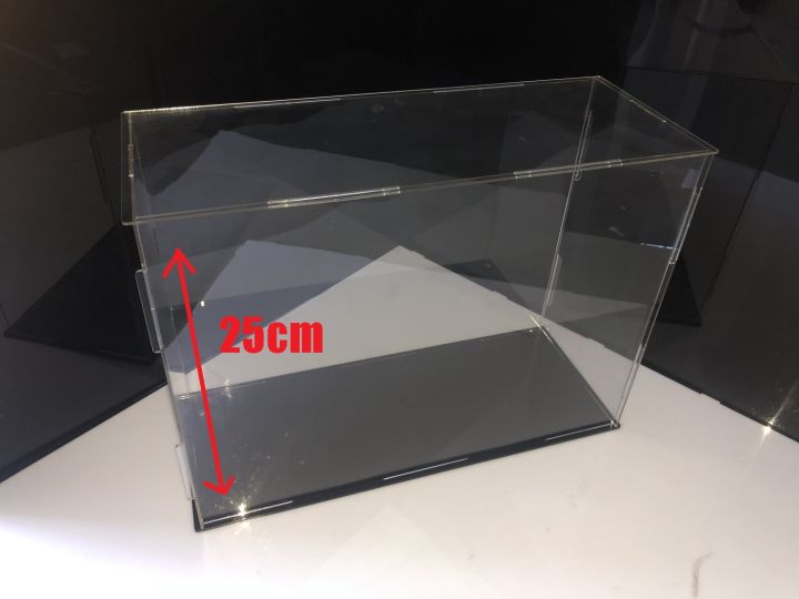 Clear Acrylic Display Box Case ( Black Base) ( 25cm Height) (Various ...