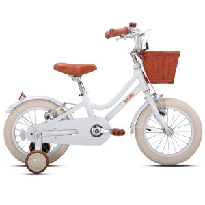 [SG Local Stock] Panther‑Smile 14/16 Inch Girls Kids Bike｜Lightweight 6061 Aluminium Low‑Step Frame｜5 Years Warranty｜with Training Wheels & Woven Basket｜Children Bicycle for Little Girls Ages 3‑8｜Premium Birthday Gift