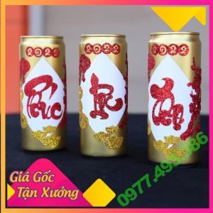 Chữ DECAN Thư Pháp Dán Lon Bia Nước Ngọt Tết 2024 [trang trí dưa dừa bưởi thư pháp ngày tết]ThanghaCalligraphy