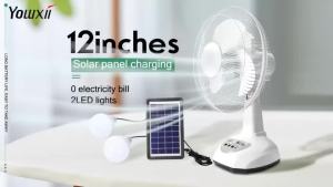Yowxii 16inch Solar Electric Fan Heavy Duty Rechargeable AC/DC Dual Solar Electric Fan with Panel