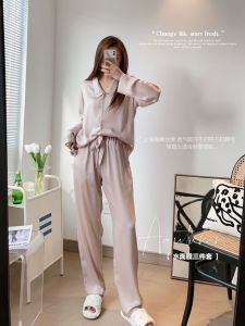 ชุดนอนผู้หญิงเข้าเซ็ท ผ้าไหมงานสีพื้นพาสเทลผ้างานสวยเทพไฮโซดูดี ส่งไวในไทย บริการเก็บเงินปลายทาง เสื้อผ้า Clothing Sleepwear เบจ ซาติน