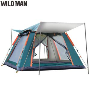 Portable Waterproof Folding Tent for Family Camping and Hiking 4-6 Person Quick Setup