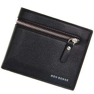 EZRA Dompet Lipat Pria Bahan Kulit PU Hitam/Cokelat Tua/Cokelat Muda