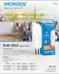 G697 LAMPU Bulb Led 15 Watt Putih STICK Coolday Light Fitting E27 Lumen 220v volt Daya Listrik Pener