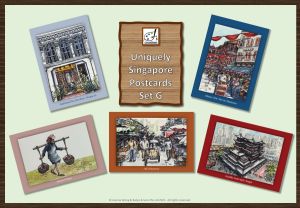 Uniquely Singapore Postcard Set G - Set of 5 - Chinatown Series -  by Joanna Wong