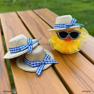 [COD] yixiayun 2Pcs Miniature Straw Hat Mini Doll Straw Hats With Bow Hat Doll House Ornament Hand Weaved Dollhouse Accessories
