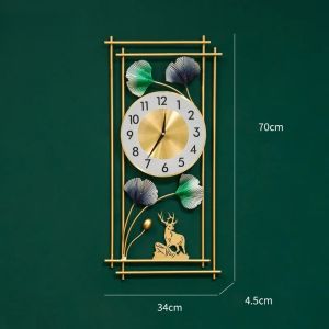 Metal Wall Clock Living Room Modern Minimalist Quiet Stylish Clock Artistic Creative Nordic Home Decorations