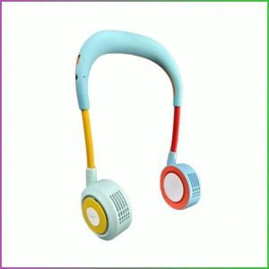 พัดลมขนาดเล็ก ชาร์จได้ มัลติฟังก์ชั่น พัดลมแขวนคอ กระจายความร้อน สะดวกสบาย เงียบ