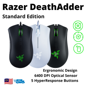 DeathAdder Standard Edition 6400 DPI Optical Sensor Ergronomic Design Gaming Mouse