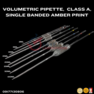 VOLUMETRIC PIPETTE CLASS A SINGLE BANDED AMBER PRINT