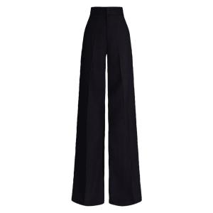 กางเกงขายาว ผู้หญิง สไตล์ญี่ปุ่น ไหมทอญี่ปุ่น สีพื้น เอวสูง ทรงกระบอก รุ่น IR079