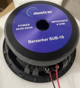 MUSICER Berserker SUB-10 600-800W 10 Inch Professional Sub Bass Speaker(Aluminum Basin Stand)