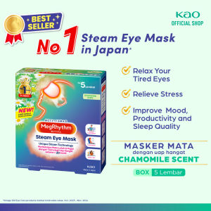 Megrhythm Steam Eye Mask Masker Mata Uap Panas Chamomile Scent with Essential Oil 5 pcs - Kompres Mata Panda Insomnia dan Kantung Mata