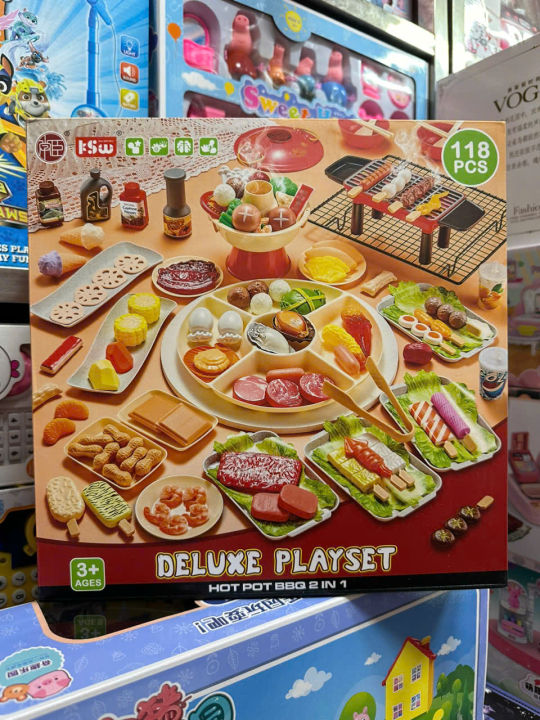 Bộ đồ chơi đồ hàng món ăn 20D2 lẩu nướng hot pot BBQ 2in1 118 chi tiết ...
