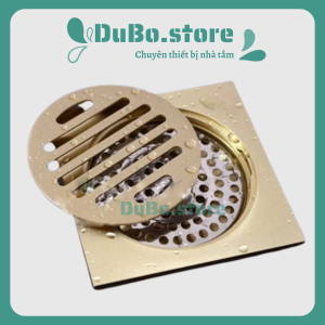 Ga thoát sàn ngăn mùi nhà tắm chất liệu đồng vàng nguyên chất cao cấp mặt 120x120mm 100mmx100mm - D90D76D60. DuBo