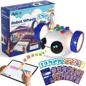 2026 ApitorRobot Wheels Coding Robot Toys Screen Free Remote Control Programming Kid Ages 5-8 STEM Educational Interactive Toys