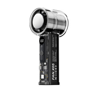 YouPin Official Store มือถือน้ำแข็งประคบพัดลมทำความเย็นความเร็วสูง USB มือถือเทอร์โบไดร์เป่าผมโปร่งใสเกียร์100เมชา พัดลมแบบพกพา