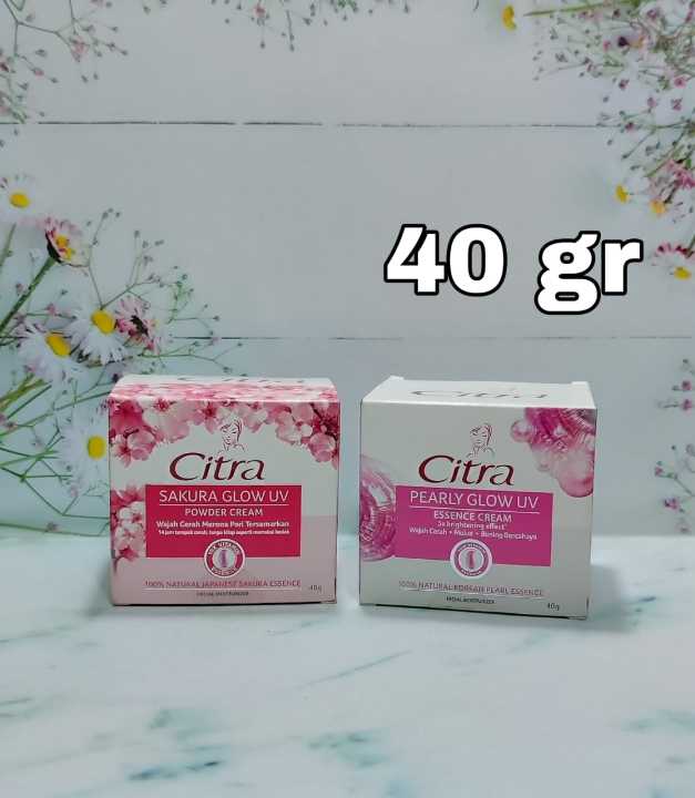 Krim Wajah Citra Pearly Glow UV / Sakura Glow 40Gr Facial Moisturizer Ukuran Besar Pelembab Wajah Day Cream