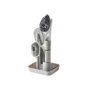 Kitchen Sink Brush with Soap Dispenser Long Handle Bowl with Cleaning Bowl