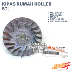 (YAMAHA) 5TL KIPAS RUMAH ROLLER MIO SPORTY SMILE NOUVO FINO SOUL KARBU 5TL-E7611-00 / TUTUP RUMAH ROLER / FINDRIVE FACE / TUTUP RUMAH ROLLER PULLEY / LAWAN KIPAS CVT