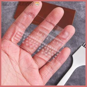 CISWGE 4mm Multi-functional Thickened Transparent Puller Acrylic Rounded Cutting Distance Ruler Hitting Auxiliary Manual Leather Tool