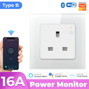 SMATRUL Tuya Wifi Smart Socket Plug Power Monitor 16A WiFi Wall Socket for Home Automation Tuya Smart Life APP Remote for Alexa Google home Voice Control