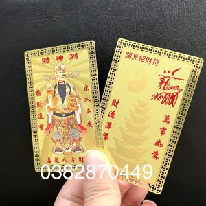 Kim Bài Thần Tài Bỏ Bóp Ví Bàn Thờ Két Sắt - Khai Mở Cung Tài Lộc Đồng Nguyên Chất