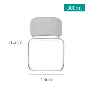 READY STOCK Fat cup temperature-resistant borosilicate glass water cup portable fat cup mini oatmeal cup custom glass cup