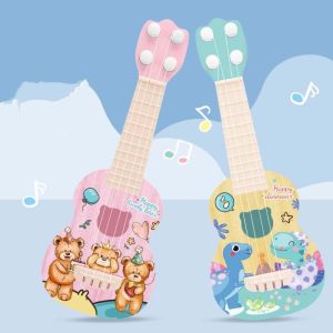 YOUSHI TOP educational toys for toddler Christmas gift Adjustable String Knob Ukulele Guitar Toy Nylon Strings 4 Strings Simulation Ukulele Toy Stringed Instrument Playable Small Guitar Toy Children Toys