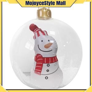 Christmas Luminous Inflatable Decorative Ball W/ LED Light Large PVC Decorated Ball Ornaments for Xmas Porch Lawn Yard Holiday