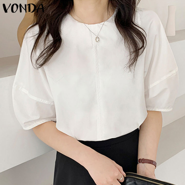 MOQUEEN Women's Short Sleeve Loose Fit T-Shirt - 95% Cotton 5% Spandex Casual Top, Blouse, Comfortable Everyday Wear - View #12