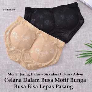 Celana Dalam Busa Pembesar Bokong Palsu Motif Bunga UK S-XXL