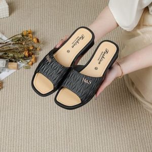[Free Shipping] 2025 Summer New Fashion High-Heeled WomenS Slippers MomS Slippers Non-Slip Thick-Soled WomenS Slippers