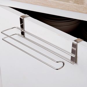 [SG SELLER]Stainless Steel Kitchen Towel Holder Rack Closet Tissue Hanging Hook Holder Roll