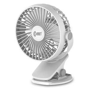 Quạt tích điện Comet CRF0705 vừa kẹp vừa để bàn Pin lithium-ion 3.7V 1800mAh hoạt động: 2.5 giờ ở tốc độ cao cánh quạt 12.7cm