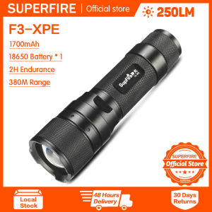 SUPERFIRE Đèn pin F3 Đèn Pin Zoom Mini Xách Tay Độ Sáng Cao Đèn Pin LED Ngoài Trời đèn pin sạc điện